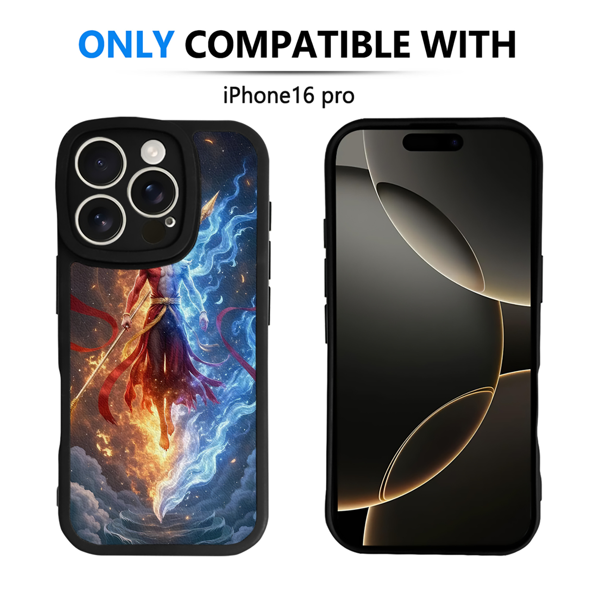 （画像用） Ne Zha 2 ナタ 魔童の大暴れ 【iPhone 16シリーズ対応】シリコンスマホケース（レザー調） 材質：シリコン